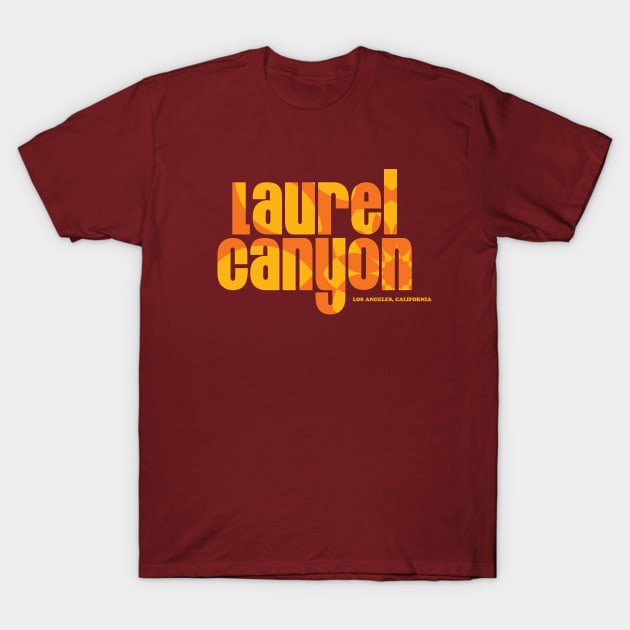 Laurel Canyon psychedelic flower logo T-Shirt by retropetrol